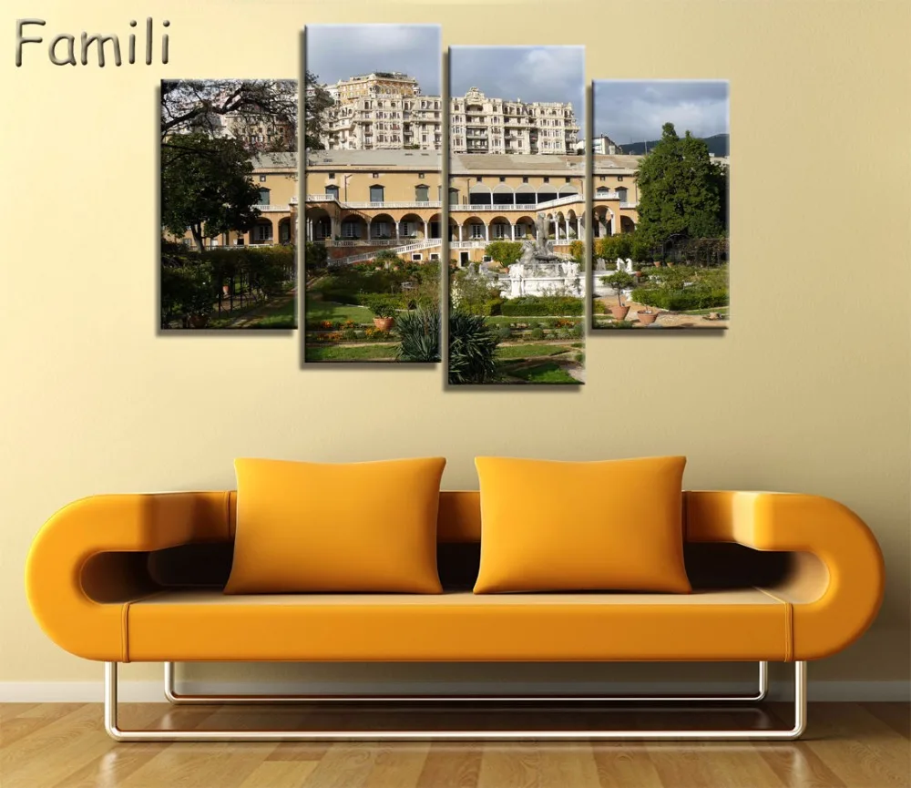 4pcs Winter Landscape Canvas Paintings Modern Pictures for Living Room Prints Wall Art Modular Painting Color | Дом и сад