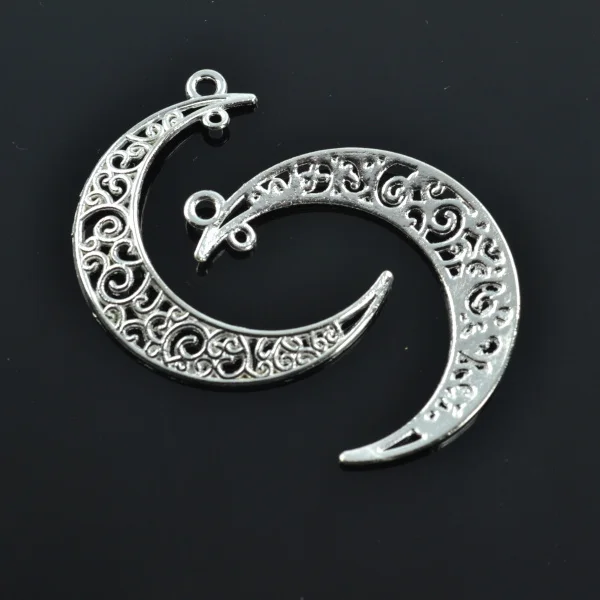 Подвески из сплава с посеребренными лунами для браслетов ожерелий ювелирных