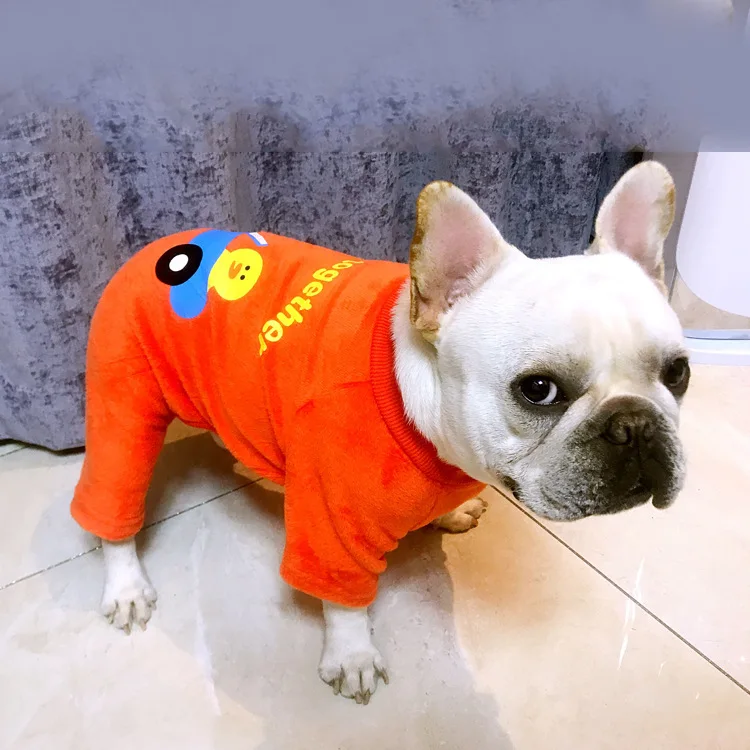 Bigeyedog хлопковая собачья Пижама комбинезон осень-зима Одежда для собак теплое пальто французская одежда для бульдога Frenchie одежда для питомца наряд