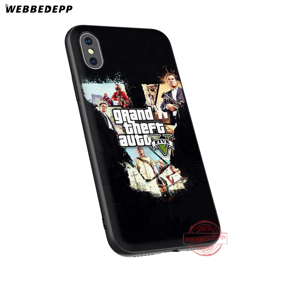 WEBBEDEPP Grand Theft Auto GTA V Мягкий силиконовый чехол для iPhone 8 7 6S 6 Plus 11 Pro XS Max XR X 5 | Мобильные