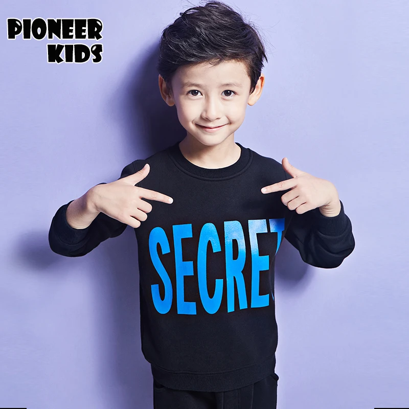 Pioneer Kids/толстовки для подростков От 4 до 16 лет мальчиков зимние хлопковые модные