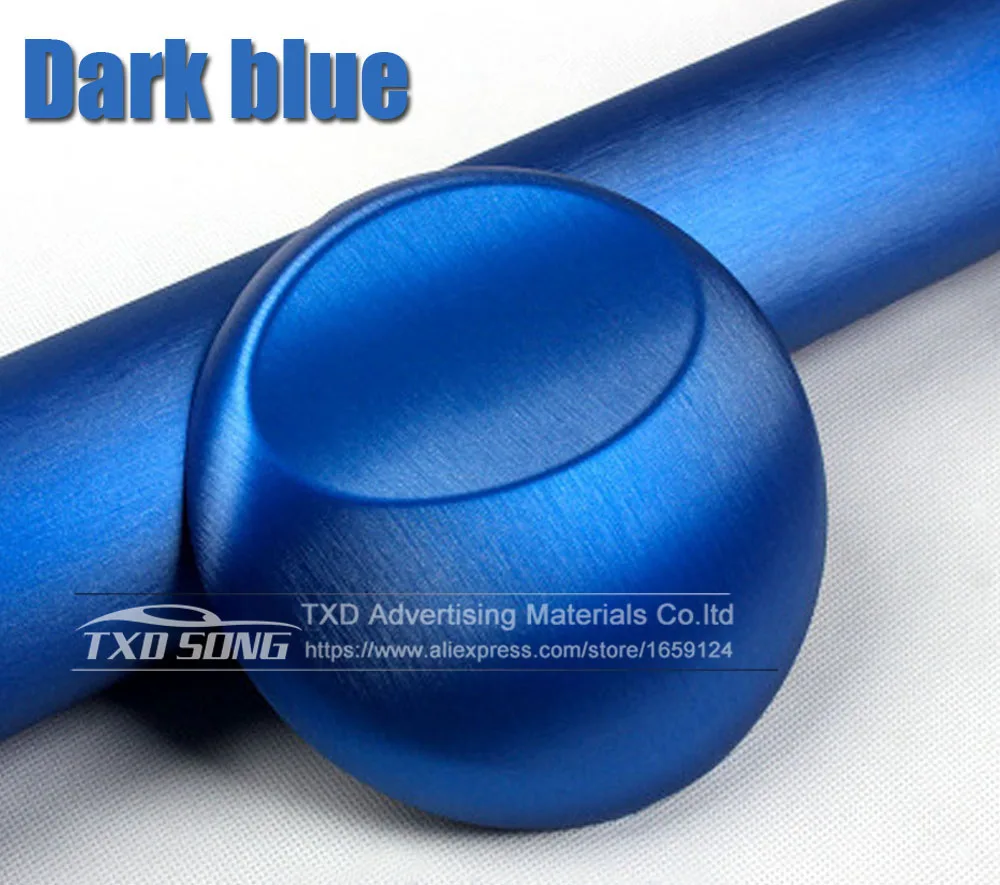 dark blue Хорошее качество, хромированная металлическая матовая алюминиевая виниловая металлическая виниловая пленка для отделки автомобиля, наклейка для стайлинга автомобиля, украшение из фольги - Название цвета: dark blue