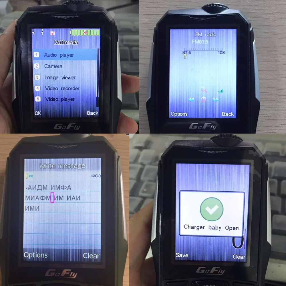 GOFLY F7000 русский арабский противоударный SOS фонарик 6800 мАч Батарея долгого ожидания Мощность мобильного банка для телефона или фонарика FM сотовый P069