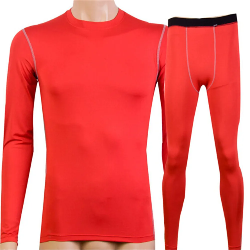# S1019 Мужская Спортивная компрессионная футболка с длинным рукавом + обтягивающие