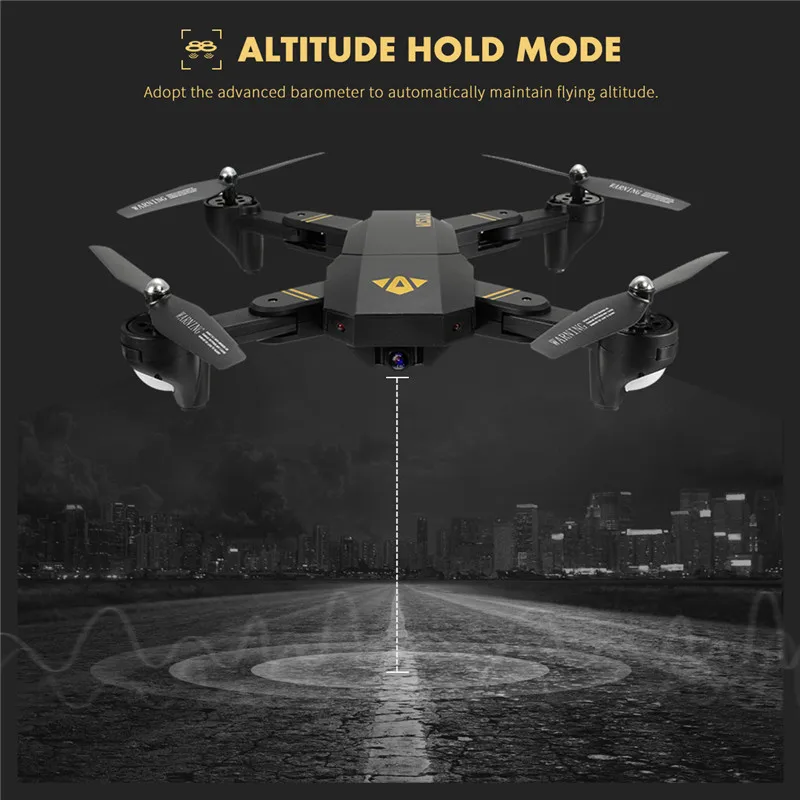 VISUO XS809HW XS809W WI-FI с видом от первого лица Складная рукоятка с видом от первого лица Квадрокоптер с дистанционным управлением и 2MP 0.3MP Камера 6-осевой Радиоуправляемый Дрон игрушки RTF VS E50