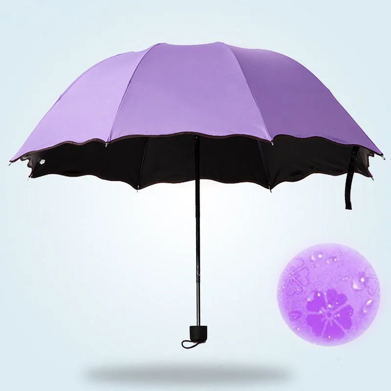Purple Кружевной зонтик складной зонт от дождя женский Guarda chuva анти-УФ guarda sol Hediyelik Parapluie guarda-chuva - Цвет: Purple