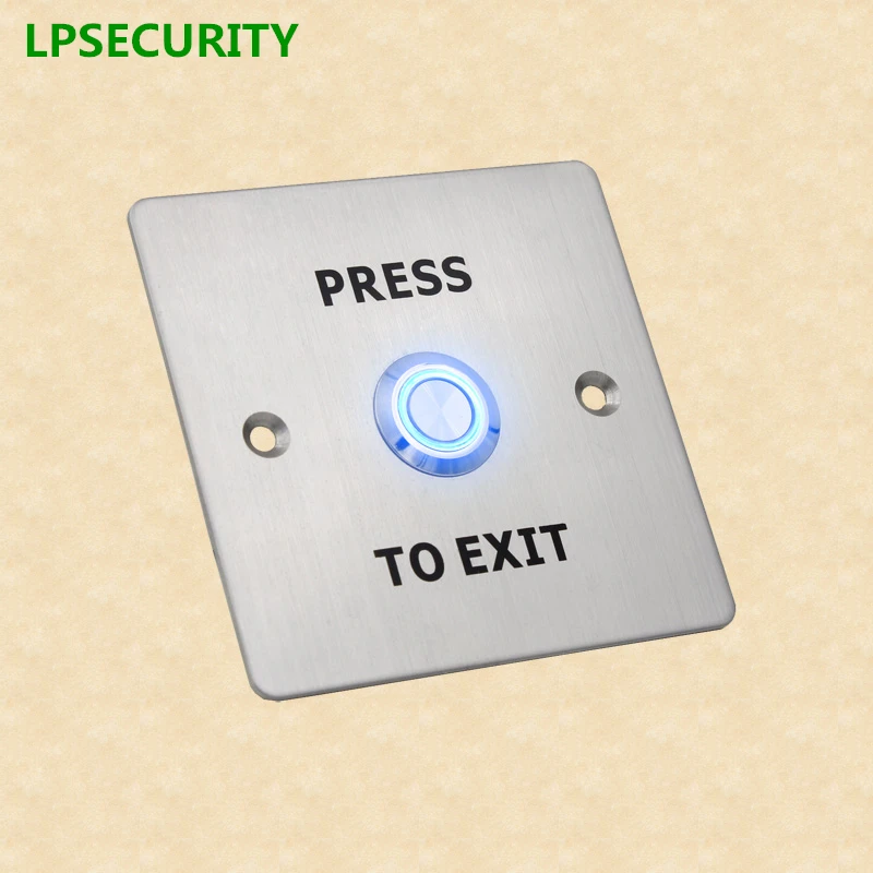LPSECURITY NO NC светодиодная подсветка из нержавеющей стали кнопка выхода