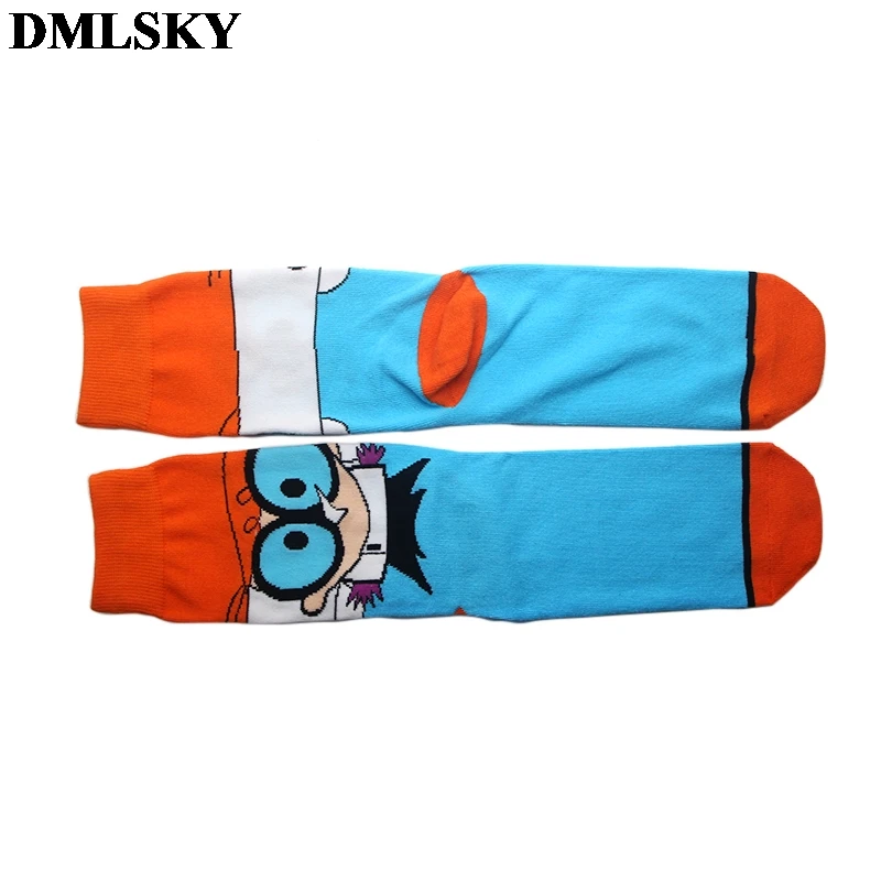 DMLSKY Dexter's Lab мультфильм забавные Женские носочки мужские модные хлопковые носки с 3D принтом носки с рисунками новинка носки M3718
