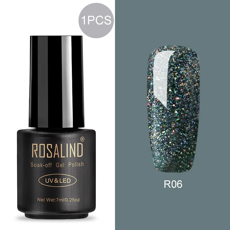 RAR06 ROSALIND 7 мл Гель-лак для ногтей Полупостоянный УФ-гель гибридный набор для маникюра впитывающий лак белый праймер - Цвет: RAR06