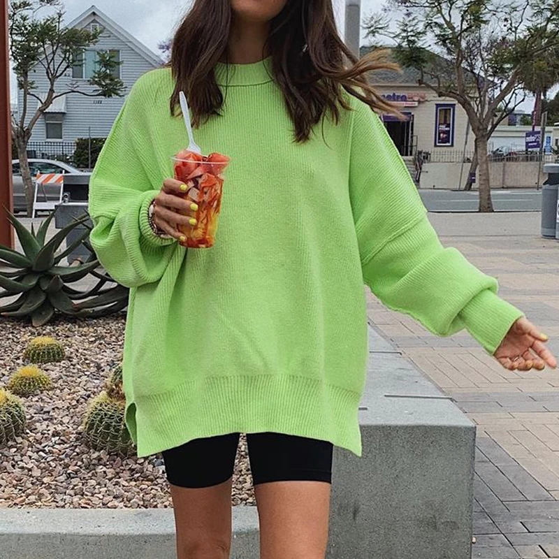 Пуловер женский большого размера Осень-зима 2019 Свитера с длинным рукавом