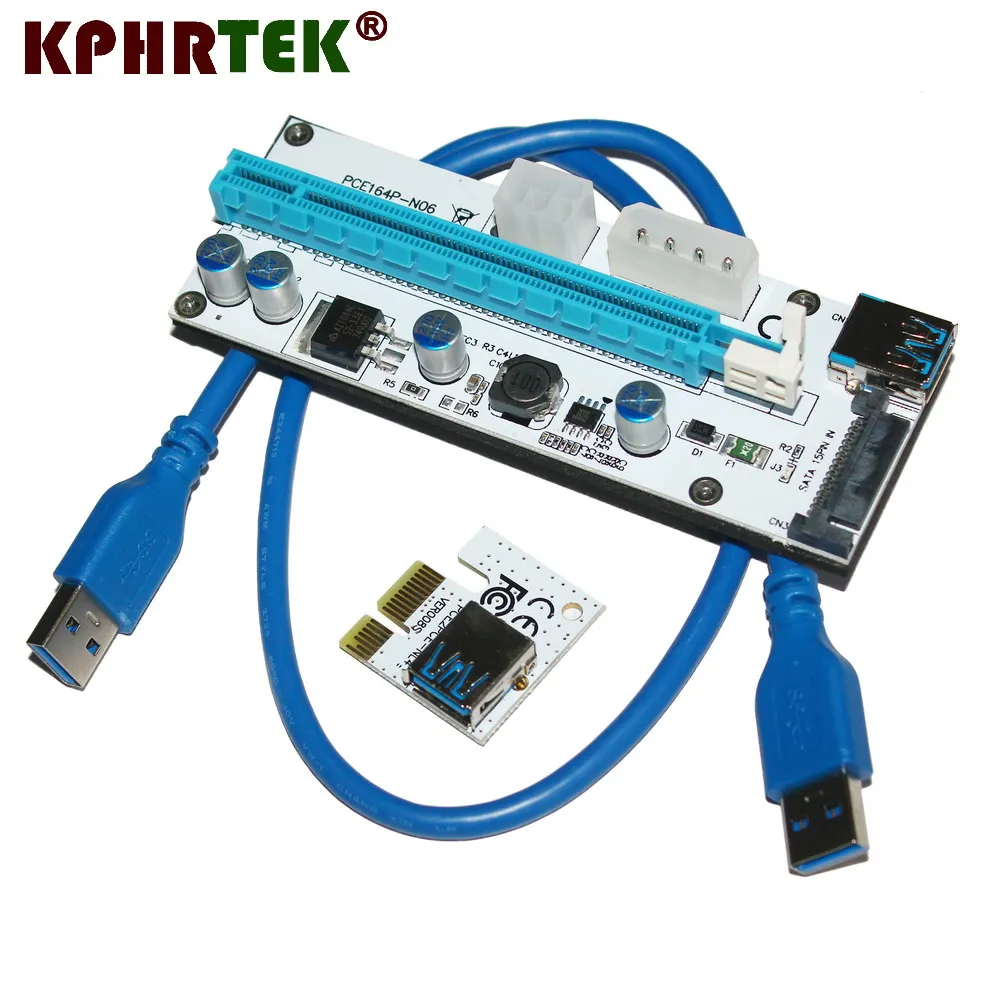 VER008S Molex 4Pin SATA 6PIN PCIE PCI E адаптер Riser Card 1X до 16X100 штук| |