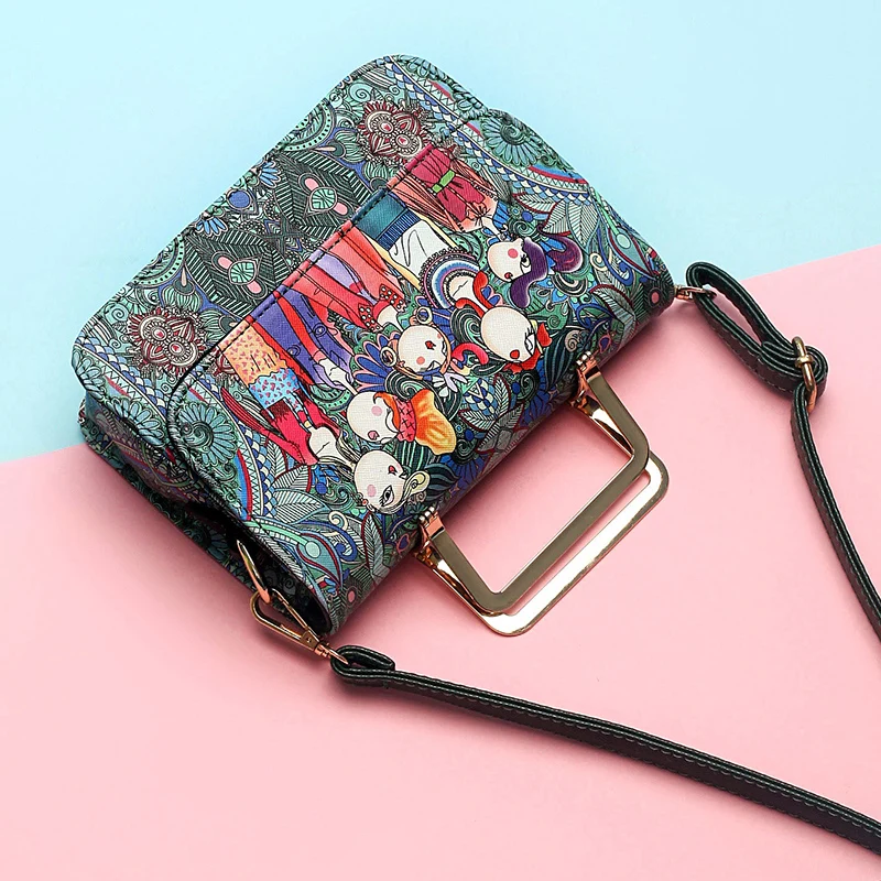 Для женщин Мода зеленый мультфильм Сумочка дизайнер Элитный бренд Высокое