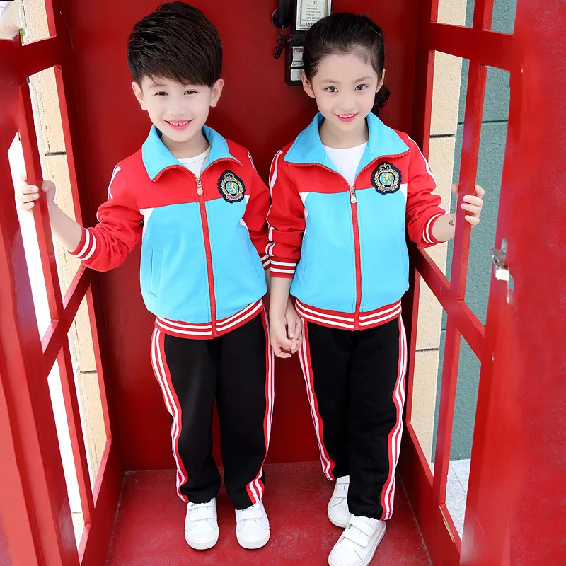 2017 Adult Children's Primary School Uniforms Teenage Autumn long sleeve sports outwear clothing Kids tracksuit outfit | Тематическая