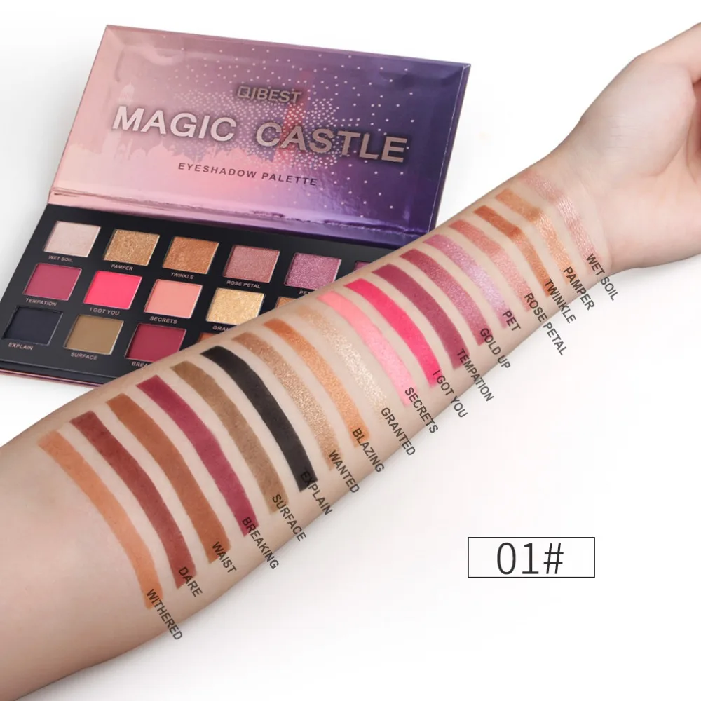 QIBEST 18 цветов/набор тени для век матовая Палетка металлическое мерцание телесный
