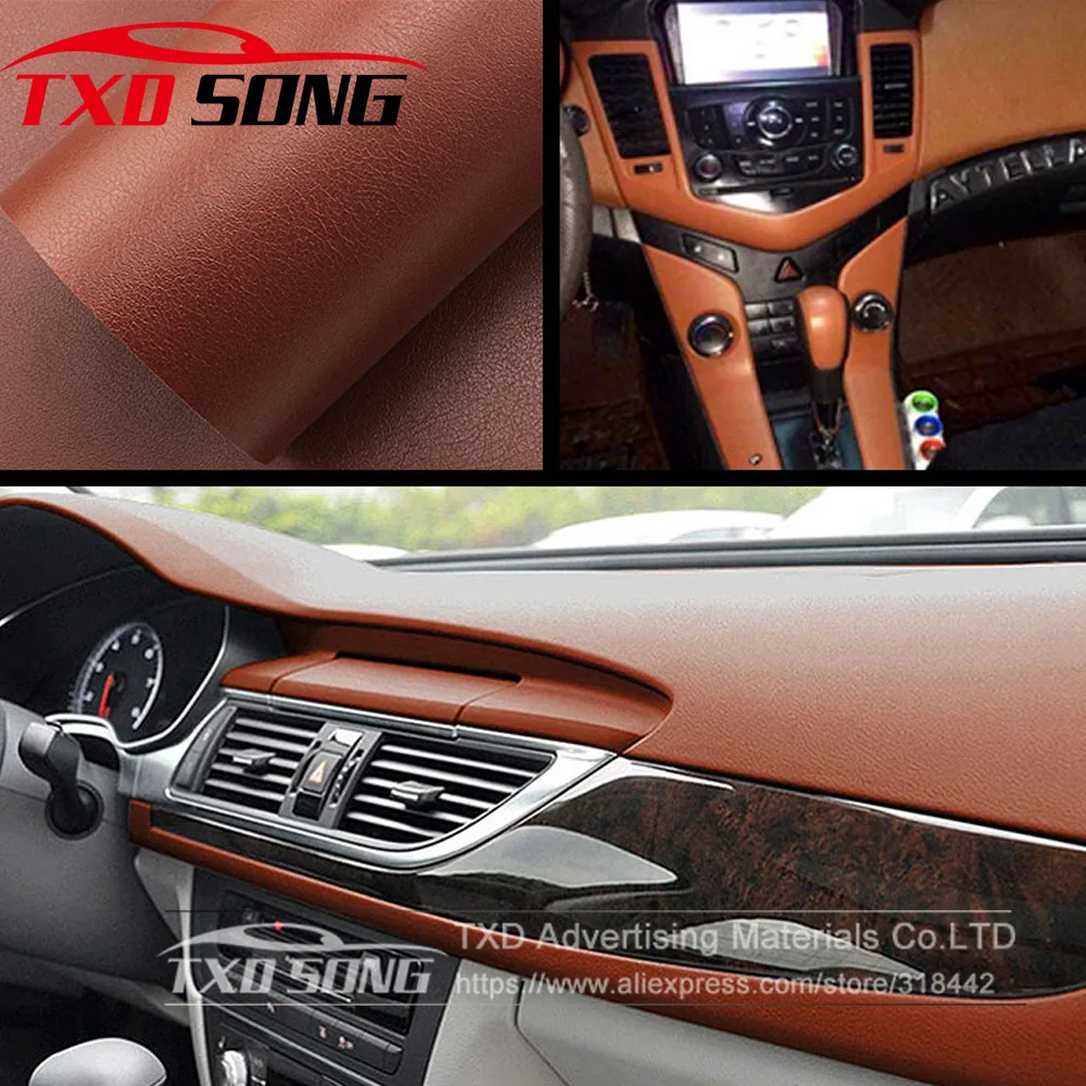 

Good quality Removable vehicle vinyl wrap leather vinyl film roll sheet air bubble free for car body&internal wrapping