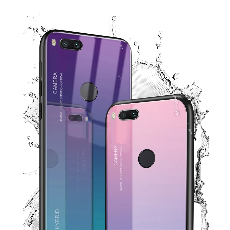 Градиентный чехол для телефона для Xiaomi mi A1 чехол для Xiao mi my A1 5X mi 5X mi A1 стеклянный цветной чехол для mi A 1 5 X Закаленное Стекло