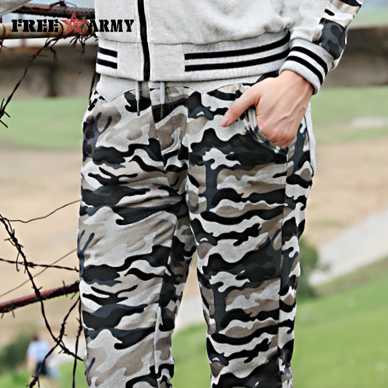Женские брюки карандаш из спандекса хлопковые камуфляжные с эластичным поясом