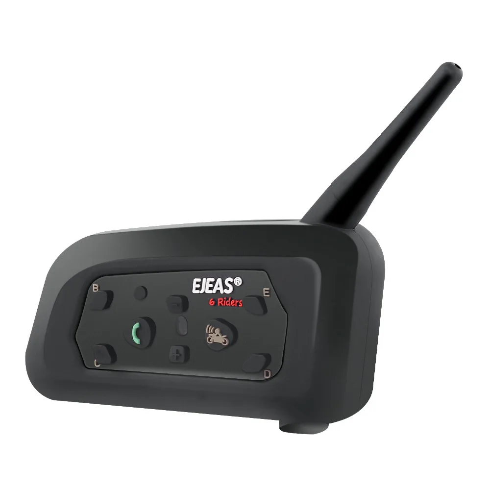 2 шт. ejeas V6 Pro 850 мАч Bluetooth мотоцикл коммуникатор для мотоциклетного шлема мото гарнитура с микрофоном 1200 м переговорные для 6 Riders