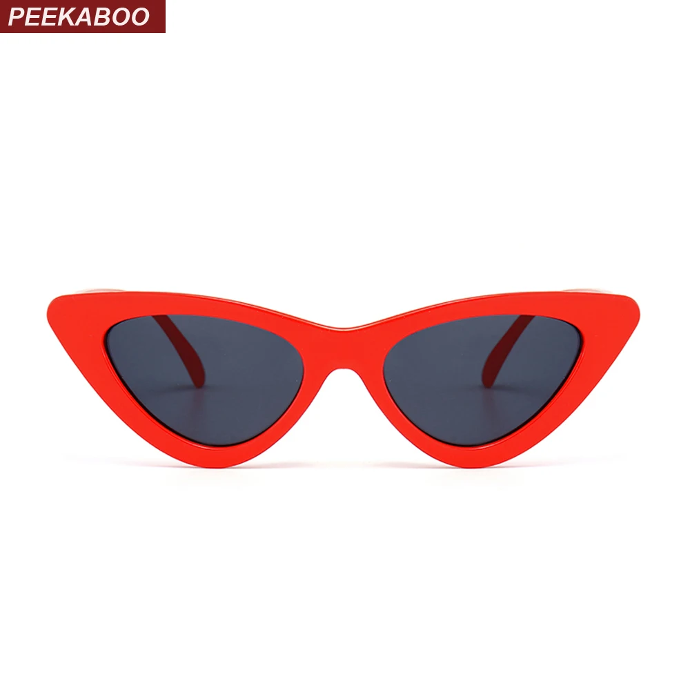 

Peekaboo cute sexy retro cat eye sunglasses women small black white 2018 triangle vintage cheap sun glasses red female uv400