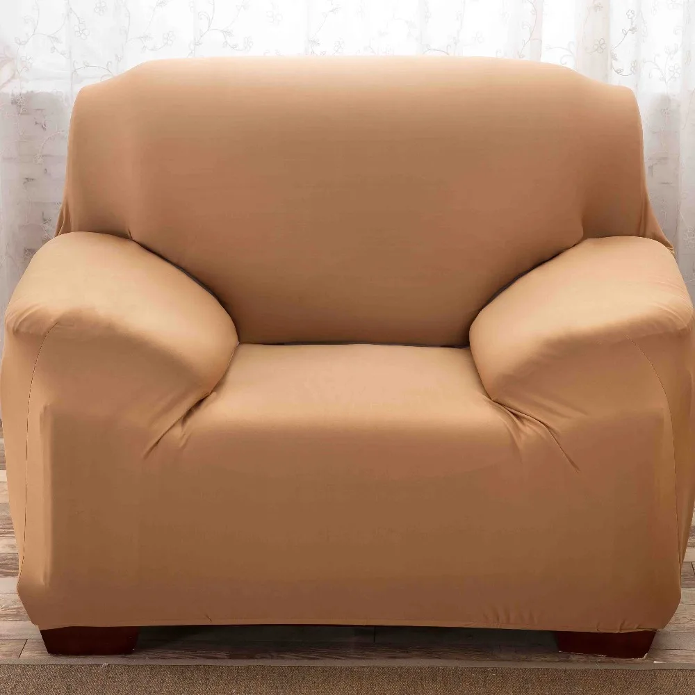 Pure Color Polyester Fiber Sofa Cover Removable Elastic All-inclusive Living Room Covers Single Two Three | Дом и сад