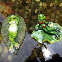 resin sexy bikini floating frogs statue outdoor garden pond decorative animal sculpture for home desk garden decor funny gift