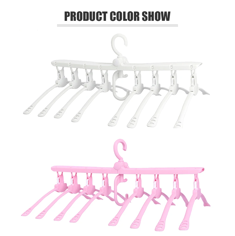 Multifunctional Plastic Foldable Clothes Hanger Save Space Laundry Drying Racks Wardrobe Closet Storage Organizer Clothes Hanger