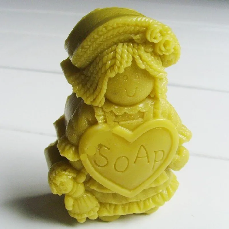 

10*10*5cm 1pcs Scarf Girl Silicone Handmade Soap Mold Crafts DIY Mould