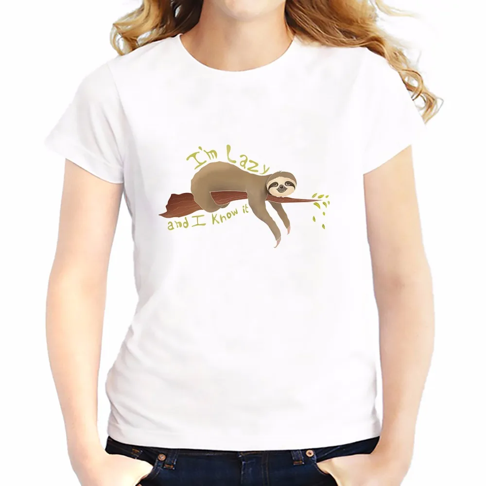 

DAB dance bradypode t shirts women summer new casual white tee shirt femme dabbing Sloth funny tshirts