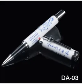 Расширенный Jinhao 950 шариковая ручка синий и белый фарфор Дракон настоящая керамика - Цвет: 02