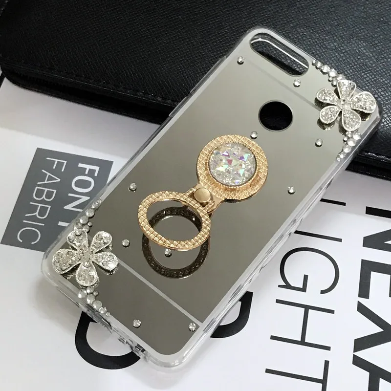 P Smart Plus Bling чехол с зеркальным кольцом для Huawei honor 7a pro 7C 8X 8C Mate 20 lite 10 P20 Y5 Y6 Y7 Prime 2018 Y9