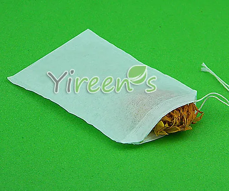

Free shipping! 1000pcs/lot 60 X 93mm Tea Filters with Single String, Loose Herb powder filter bags, Food-grade Filter paper bag