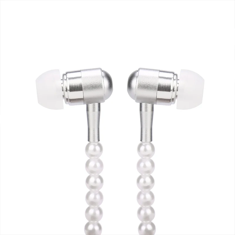 Жемчужное ожерелье с наушниками auriculares con cable розовое со стразами ювелирные