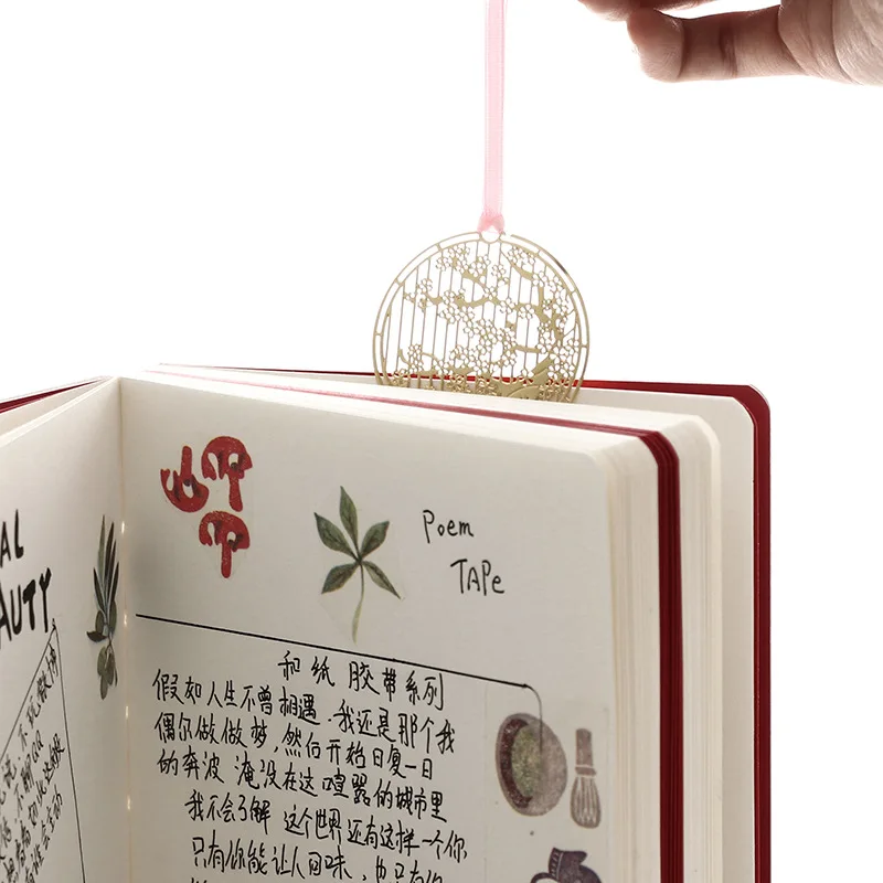 Золотые металлические закладки Sakura для книг винтажные цветы зажим страниц