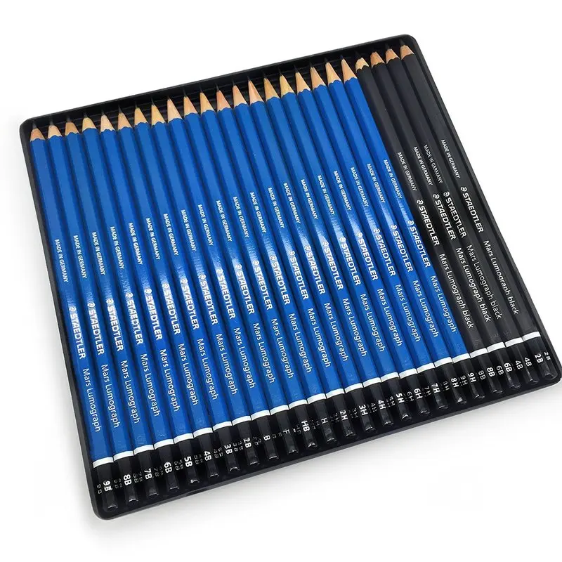 Staedtler Mars lumographer карандаши для рисования-Подарочная банка 24 разных сортов-100 G24 S