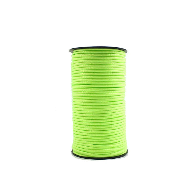 fluorescentgreen 1 рулон полиэстер 4 мм 9 ядер Паракорд для выживания парашют шнур браслет Кемпинг Скалолазание веревки для пеших прогулок - Цвет: fluorescentgreen