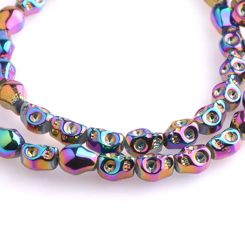 Высококачественные бусины из хрустального стекла в форме черепа 50 шт. цветные