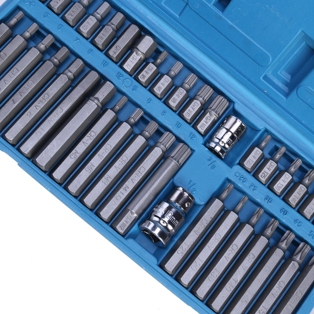 40 шт./компл. Torx Hex Star Spline Socket Bit Drive набор инструментов для гаража Оборудование