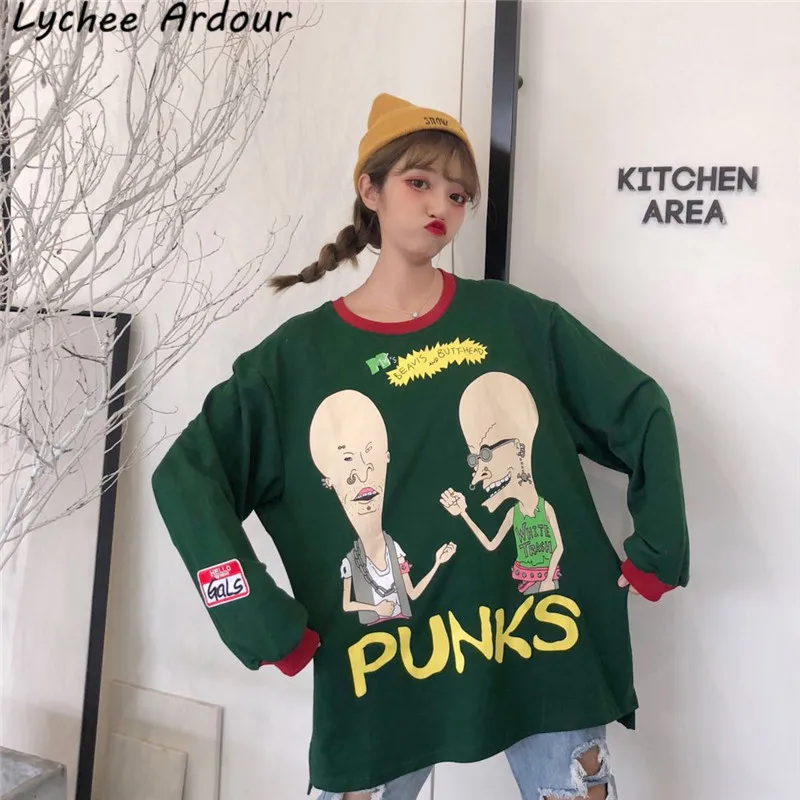 Lychee Ardour толстовка с надписью и героями мультфильмов Женский пуловер длинными