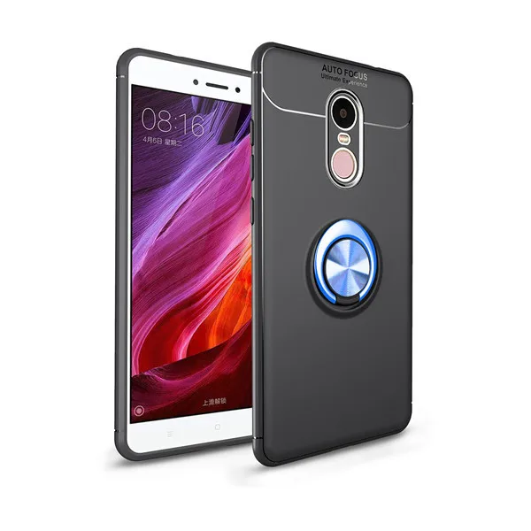 Black blue Чехол для Redmi 5 Plus, чехол для Xiaomi Redmi 6, Модный деловой чехол с магнитным кольцом на палец, задняя крышка для телефона, чехол для Redmi 5 - Цвет: Black blue