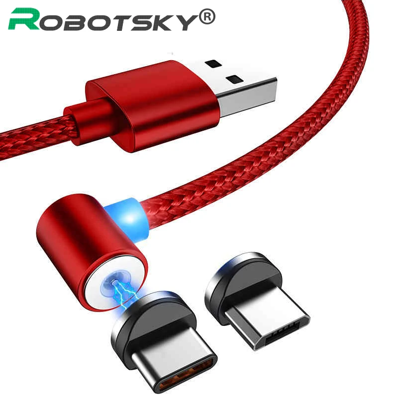 90 градусов Магнитный USB кабель для зарядки huawei usb type C 8 Pin кабель для передачи данных телефон магнит зарядное устройство для samsung Galaxy S10 S9 S8