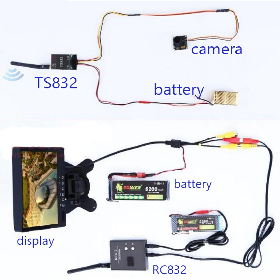 5,8G 48CH TS5823 передатчик и приемник RC832 600mW 5 км Беспроводная аудио видео передача изображения приемник системы для FPV RC Дрон
