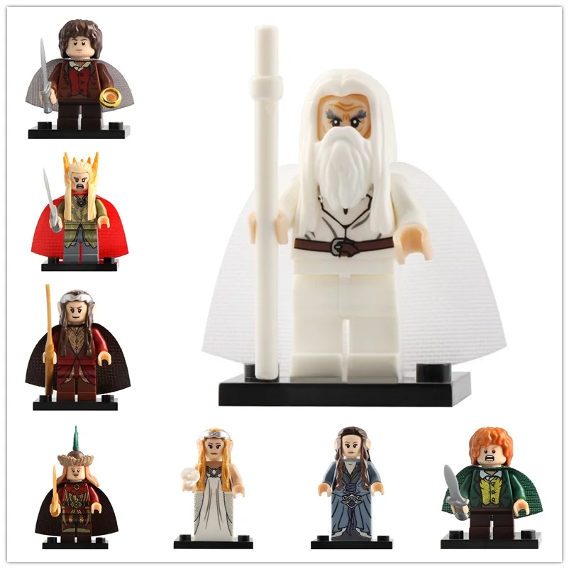 8 шт./компл. Властелин Колец LegoING Minifigured Thranduil Элронд Galadriel строительные блоки