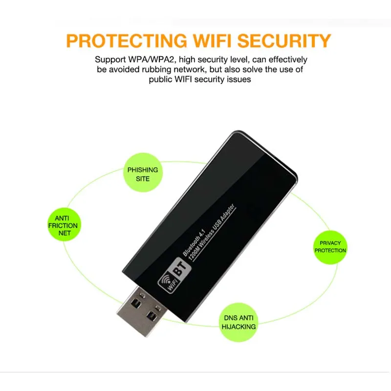 ZAPO офис мини 1200 Мбит/с беспроводной USB 3,0 Lan адаптер 5 ГГц wifi точка доступа Добавить Bluetooth 4,1 сетевая карта для всех Windows Linux