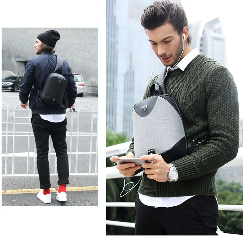 Сумка мессенджер с защитой от кражи и USB зарядкой 9 7 дюйма|Сумки чехлы для