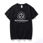 Новое лето Camisetas Hombre SCP Foundation безопасно содержат защита вентилятора SCP Вики логотип вдохновил футболка, хлопковая футболка с коротким рукавом