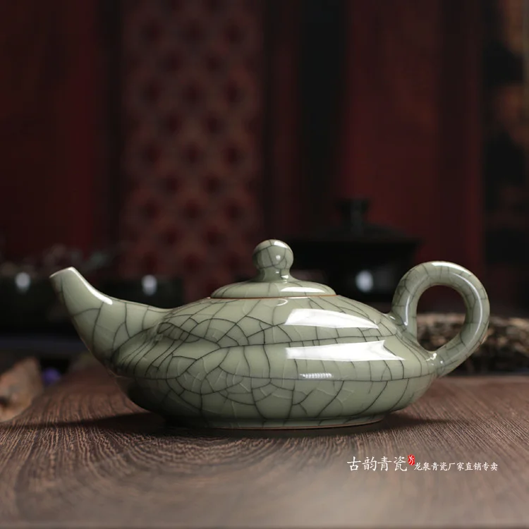Китайский Селадон Longquan чайник Crackle Глазурь Ge печи чайники 300 мл | Дом и сад