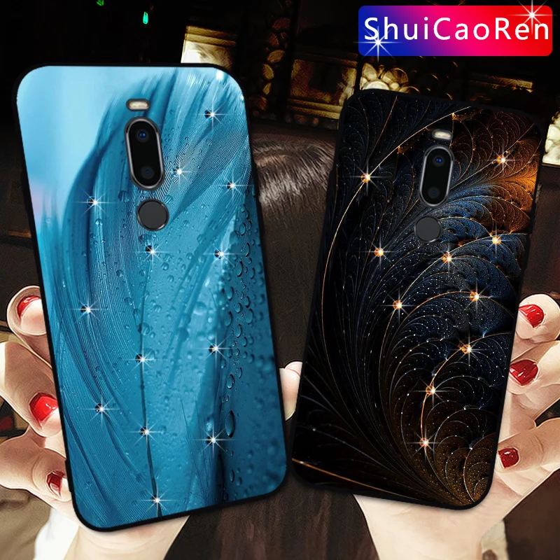 Роскошный силиконовый чехол для Meizu X8 блестящий со стразами задняя крышка M8 Note 8