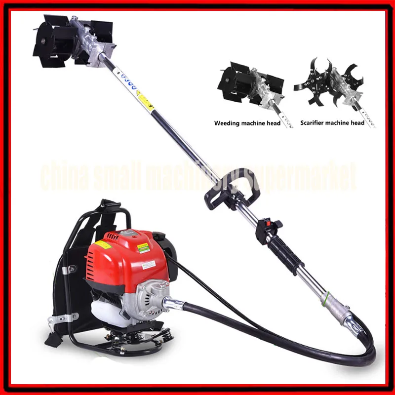 4 power stroke Piggyback weeder eradicator grubber weeding machine scarifier loosener ripper rooter |