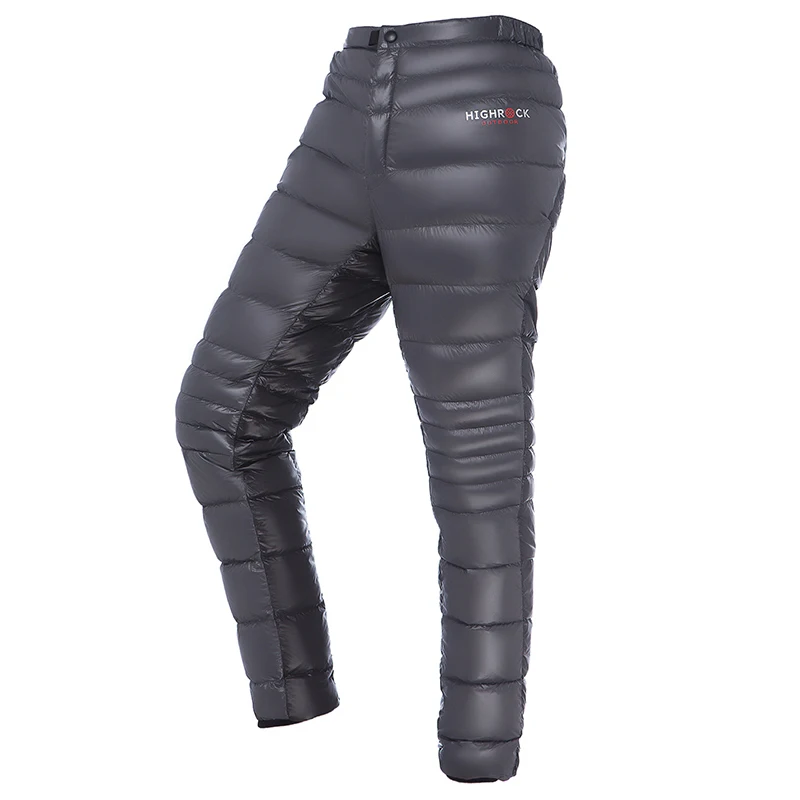 Grey and Black Женские/Мужские, Для Взрослых, Для Улицы/Кемпинга/Похода/Рыбалки, Зимние Термические Тёплые Очень лёгкие Серые Брюки На Гусином Пуху/Штаны, Рождественский Подарок - Цвет: Grey and Black