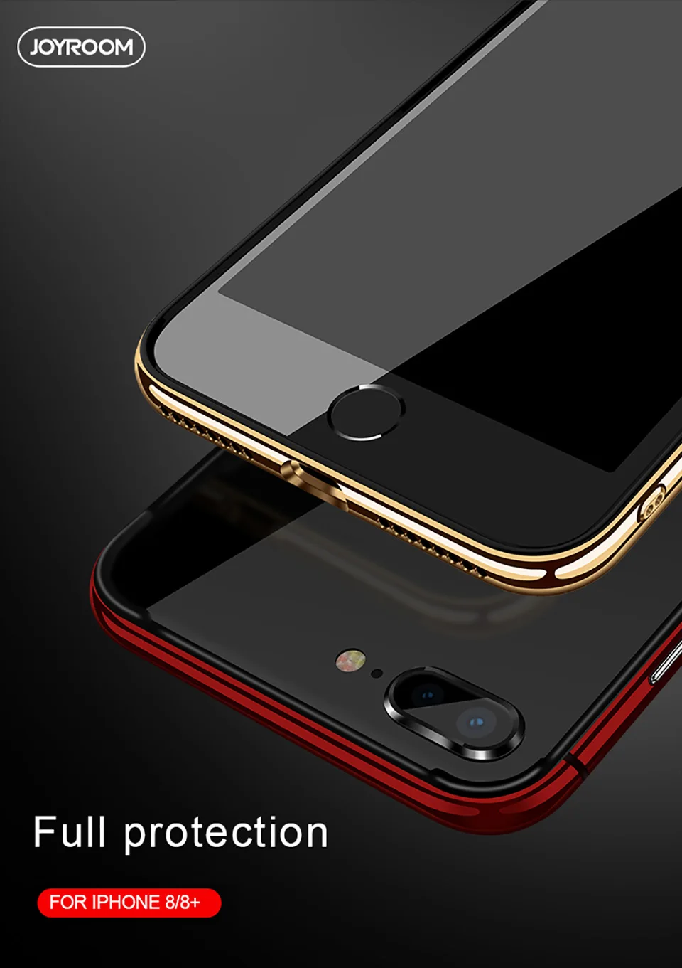 Joyroom телефон бампер чехлы для Apple iPhone 8 iPhone 8 Plus случая TPU+ PC жесткий Рамка для Iphone 8 P полная Защита Shell